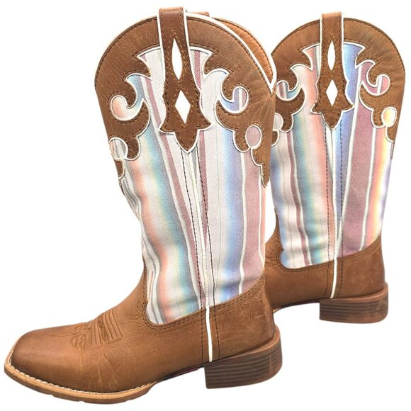 Justin Gypsy Womens Western Cowboy Boots 7B L2967 LATTIE WHEAT Leather - Picture 4 of 12